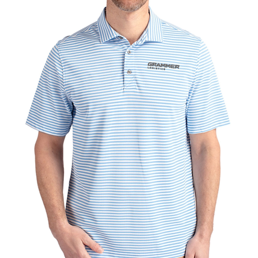 Cutter & Buck Virtue Eco Pique Stripe Recycled Mens Polo