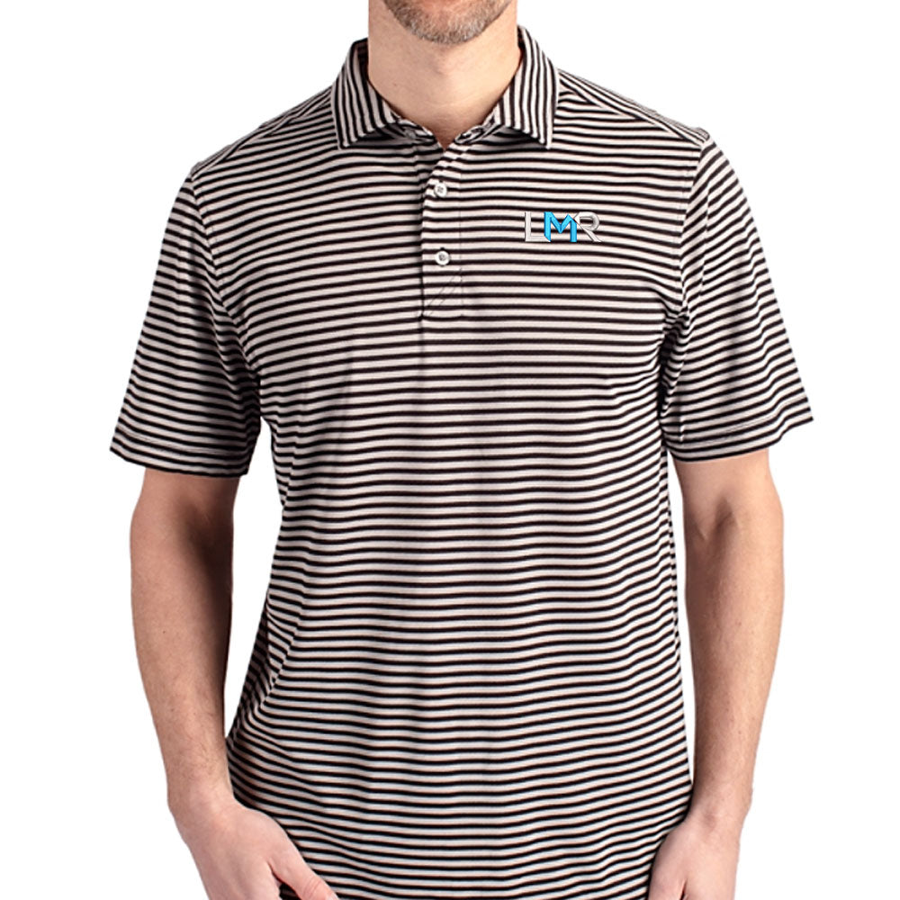 LMR Cutter & Buck Virtue Eco Pique Stripe Recycled Mens Polo