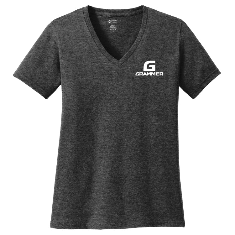 Port & Company® Ladies Core Cotton V-Neck Tee