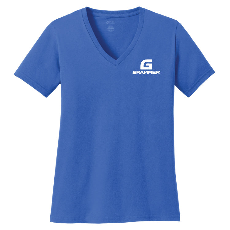 Port & Company® Ladies Core Cotton V-Neck Tee