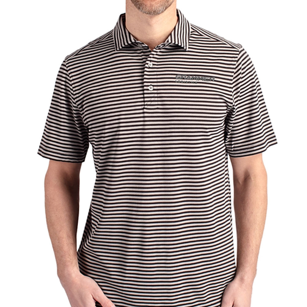 Cutter & Buck Virtue Eco Pique Stripe Recycled Mens Polo