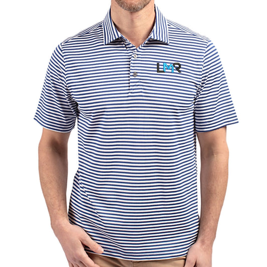 LMR Cutter & Buck Virtue Eco Pique Stripe Recycled Mens Polo