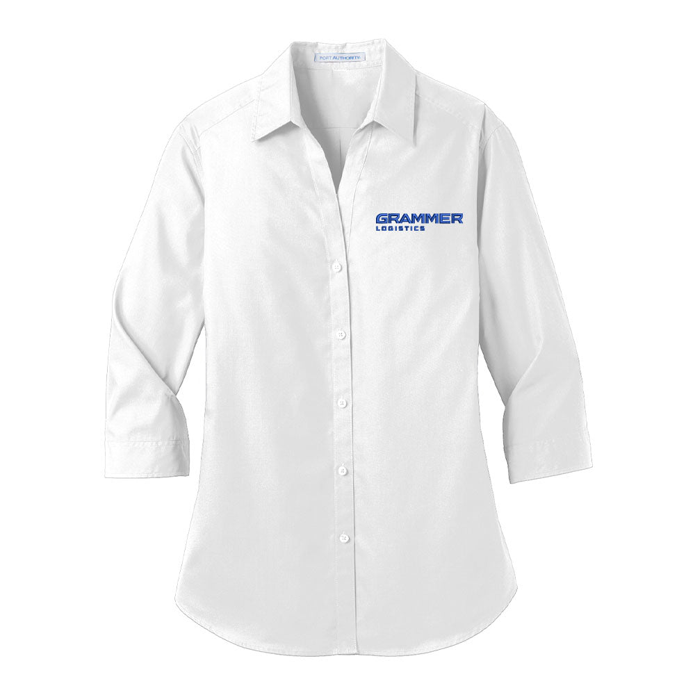 Port Authority® Women's 3/4-Sleeve Carefree Poplin Shirt