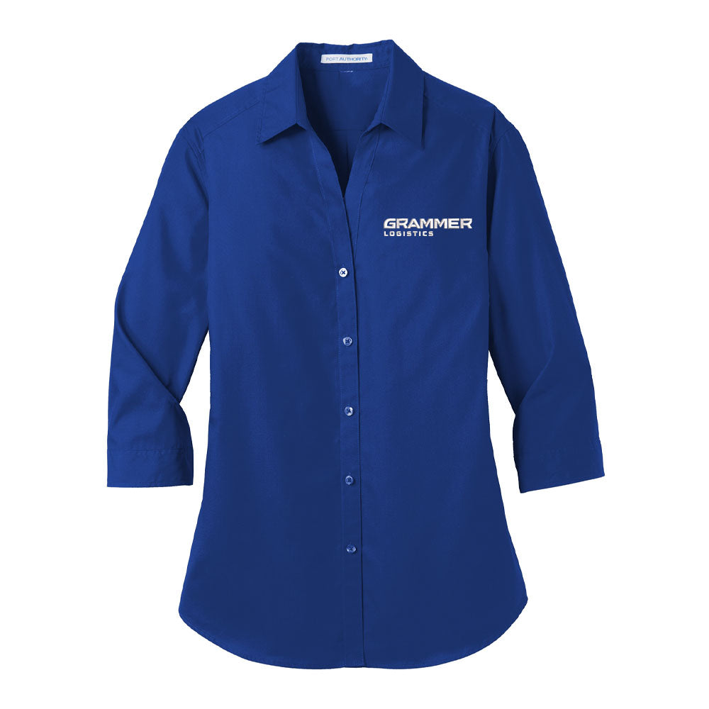 Port Authority® Women's 3/4-Sleeve Carefree Poplin Shirt