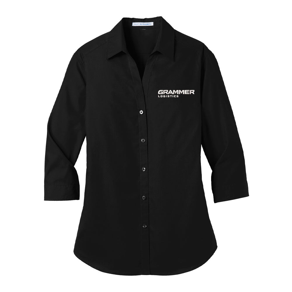 Port Authority® Women's 3/4-Sleeve Carefree Poplin Shirt