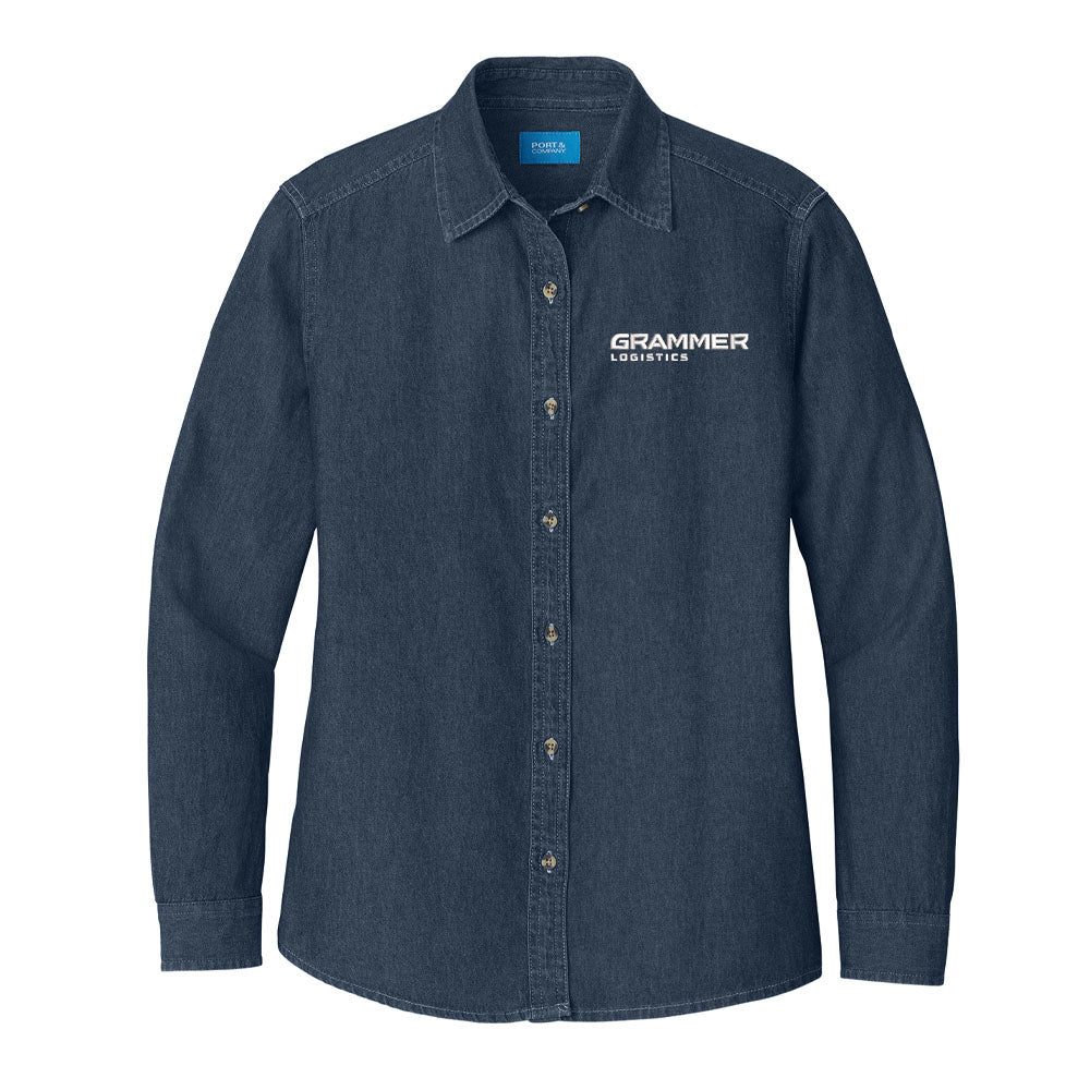 Port & Co™ Women's Long Sleeve Value Denim Shirt