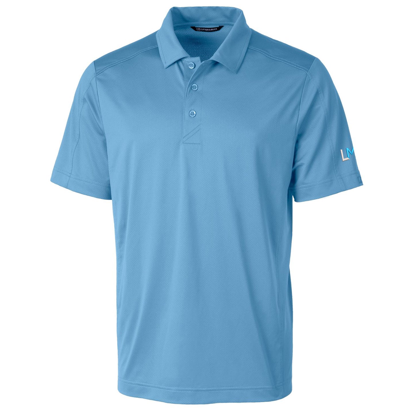 “St Amant” LMR Cutter & Buck Prospect Textured Stretch Mens Short Sleeve Polo