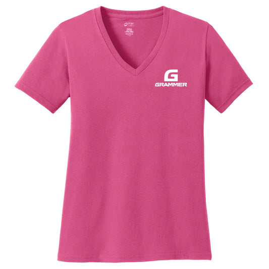 Port & Company® Ladies Core Cotton V-Neck Tee